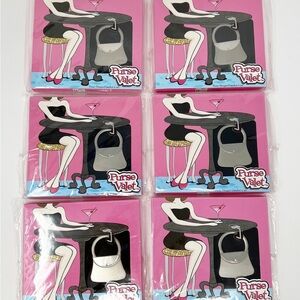 Lot of 6 Kate Aspen Purse Valet Handbag Hanger Hook Silver Wedding Gifts Party